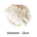 Maxbell Round Knot Ball Pillow Round Photography Props for Home Decoration 22cm Beige