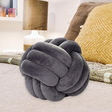 Maxbell Round Knot Ball Pillow Round Photography Props for Home Decoration 22cm Gray