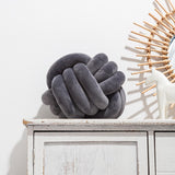 Maxbell Round Knot Ball Pillow Round Photography Props for Home Decoration 22cm Gray