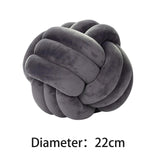 Maxbell Round Knot Ball Pillow Round Photography Props for Home Decoration 22cm Gray