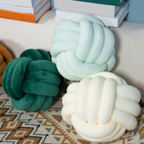 Maxbell Round Knot Ball Pillow Round Photography Props for Home Decoration 22cm Green