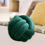 Maxbell Round Knot Ball Pillow Round Photography Props for Home Decoration 22cm Green