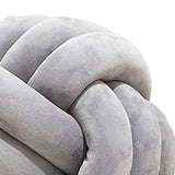 Maxbell Round Knot Ball Pillow Round Photography Props for Home Decoration 22cm Light Gray