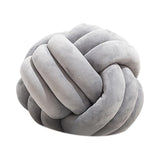Maxbell Round Knot Ball Pillow Round Photography Props for Home Decoration 22cm Light Gray
