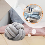 Maxbell Round Knot Ball Pillow Round Photography Props for Home Decoration 22cm Light Gray