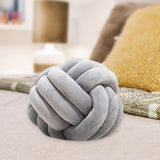 Maxbell Round Knot Ball Pillow Round Photography Props for Home Decoration 22cm Light Gray
