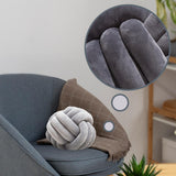 Maxbell Round Knot Ball Pillow Round Photography Props for Home Decoration 22cm Light Gray
