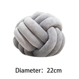 Maxbell Round Knot Ball Pillow Round Photography Props for Home Decoration 22cm Light Gray
