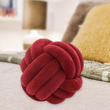 Maxbell Round Knot Ball Pillow Round Photography Props for Home Decoration 22cm Red