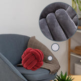 Maxbell Round Knot Ball Pillow Round Photography Props for Home Decoration 22cm Red