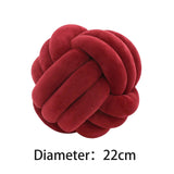 Maxbell Round Knot Ball Pillow Round Photography Props for Home Decoration 22cm Red