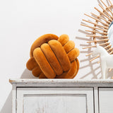 Maxbell Round Knot Ball Pillow Round Photography Props for Home Decoration 22cm Caramel