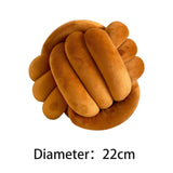 Maxbell Round Knot Ball Pillow Round Photography Props for Home Decoration 22cm Caramel