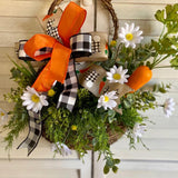 Maxbell Easter Wreath Artificial Flower Garland Ornament for Farmhouse Porch Decor