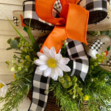 Maxbell Easter Wreath Artificial Flower Garland Ornament for Farmhouse Porch Decor