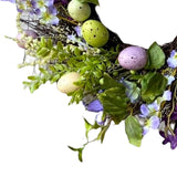 Maxbell 35cm Flower Wreath Hanging Easter Eggs Wreath for Living Room Holidays