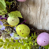 Maxbell 35cm Flower Wreath Hanging Easter Eggs Wreath for Living Room Holidays