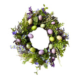 Maxbell 35cm Flower Wreath Hanging Easter Eggs Wreath for Living Room Holidays