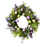 Maxbell 35cm Flower Wreath Hanging Easter Eggs Wreath for Living Room Holidays