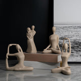 Maxbell 3Pcs Yoga Pose Statue Figurine Housewarming Indoor Yoga Figure Sculpture