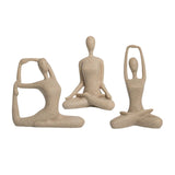 Maxbell 3Pcs Yoga Pose Statue Figurine Housewarming Indoor Yoga Figure Sculpture