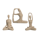 Maxbell 3Pcs Yoga Pose Statue Figurine Housewarming Indoor Yoga Figure Sculpture