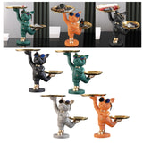 Maxbell Dog Storage Tray Statue Candy Dish Figurines for Table Apartment Decoration black