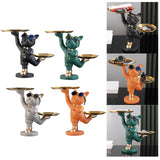 Maxbell Dog Storage Tray Statue Candy Dish Figurines for Table Apartment Decoration black