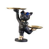Maxbell Dog Storage Tray Statue Candy Dish Figurines for Table Apartment Decoration black