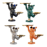 Maxbell Dog Storage Tray Statue Candy Dish Figurines for Table Apartment Decoration black