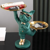 Maxbell Dog Storage Tray Statue Candy Dish Figurines for Table Apartment Decoration green