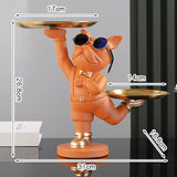 Maxbell Dog Storage Tray Statue Candy Dish Figurines for Table Apartment Decoration orange