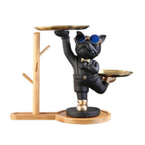 Maxbell Dog Statue Storage Tray Display Ornament for Entrance Restaurant Decor Black