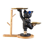 Maxbell Dog Statue Storage Tray Display Ornament for Entrance Restaurant Decor Black