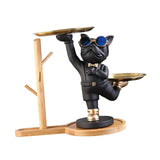 Maxbell Dog Statue Storage Tray Display Ornament for Entrance Restaurant Decor Black