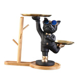 Maxbell Dog Statue Storage Tray Display Ornament for Entrance Restaurant Decor Black