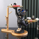 Maxbell Dog Statue Storage Tray Display Ornament for Entrance Restaurant Decor Black