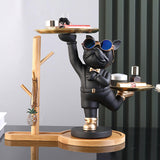 Maxbell Dog Statue Storage Tray Display Ornament for Entrance Restaurant Decor Black