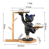 Maxbell Dog Statue Storage Tray Display Ornament for Entrance Restaurant Decor Black