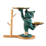 Maxbell Dog Statue Storage Tray Display Ornament for Entrance Restaurant Decor Green