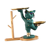Maxbell Dog Statue Storage Tray Display Ornament for Entrance Restaurant Decor Green