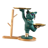 Maxbell Dog Statue Storage Tray Display Ornament for Entrance Restaurant Decor Green