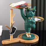 Maxbell Dog Statue Storage Tray Display Ornament for Entrance Restaurant Decor Green