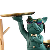 Maxbell Dog Statue Storage Tray Display Ornament for Entrance Restaurant Decor Green