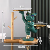 Maxbell Dog Statue Storage Tray Display Ornament for Entrance Restaurant Decor Green
