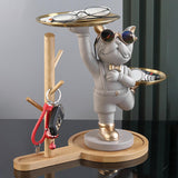 Maxbell Dog Statue Storage Tray Display Ornament for Entrance Restaurant Decor Beige