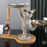 Maxbell Dog Statue Storage Tray Display Ornament for Entrance Restaurant Decor Beige