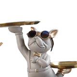 Maxbell Dog Statue Storage Tray Display Ornament for Entrance Restaurant Decor Beige