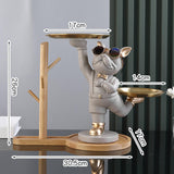 Maxbell Dog Statue Storage Tray Display Ornament for Entrance Restaurant Decor Beige