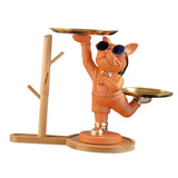 Maxbell Dog Statue Storage Tray Display Ornament for Entrance Restaurant Decor Orange
